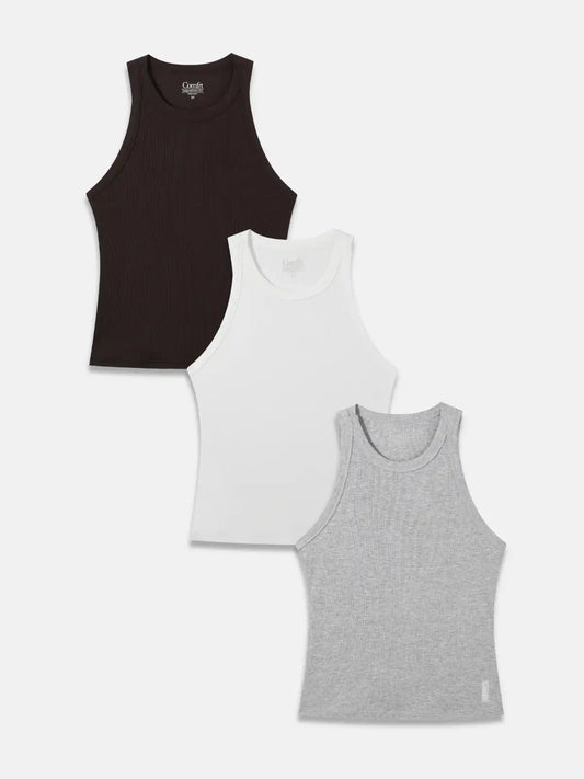 Rib Contour High Neck Tank 3-Pack