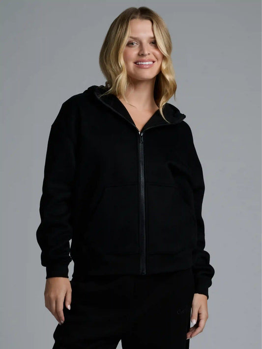 Basic Crop Zip Hoodie
